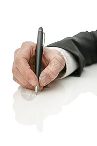 商务人士握笔的手白色商业男人商务人士图片
