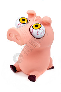 粉色猪有趣的猪玩具动物喜悦哺乳动物农场猪肉辫子礼物微笑快乐工作室背景