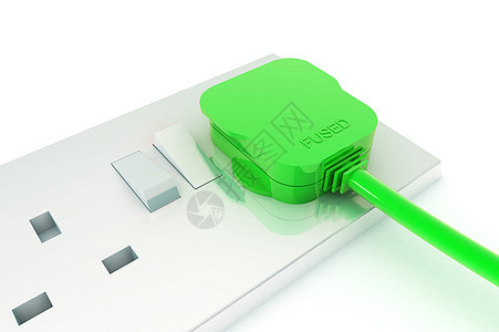 绿色能源水平连接器电源线插头地面电压白色房子绳索插座图片