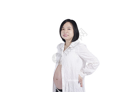 美丽的怀孕孕妇白色黄色母亲女性投标快乐女士腹部父母女孩图片