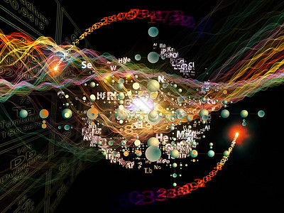 工作化学作品粒子代码知识原子进步科学数学艺术品插图图片