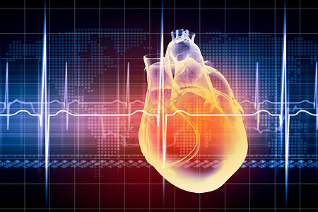 人类心跳图表监控流动器官速度保健心室外科医院卫生图片