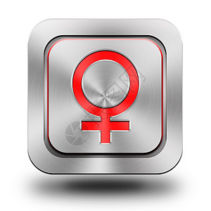 女性符号 铝光的图标 按钮 符号图片