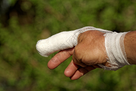 人体受伤时的白药绷带 手指伤害事故情况援助烫伤疼痛考试拇指手臂扭伤图片