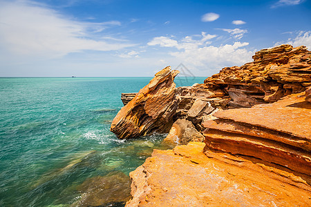 澳大利亚布罗ome海滩旅游沙漠旅行地平线平衡荒野海浪岩石蓝色图片