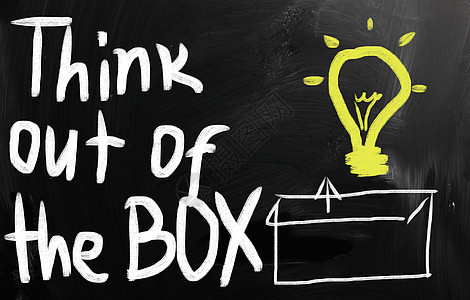 在盒子外思考绿色灯泡创造力白色推介会框架会议市场团队进步图片