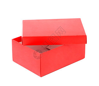 打开的红鞋盒 在白色背景上被孤立图片