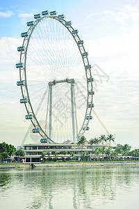 新加坡 Ferris轮场景吸引力金属反射旅游乐趣车轮景观运动摩天大楼图片