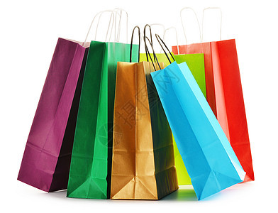 白色背景上孤立的纸袋购物袋销售营销零售商品财富店铺购物礼物购物者团体图片
