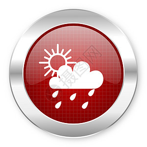 雨雨图标互联网圆圈气候红色风暴网络合金气象预报按钮图片