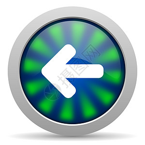 左向箭头图标光标导航网络钥匙按钮商业圆圈指针控制绿色图片