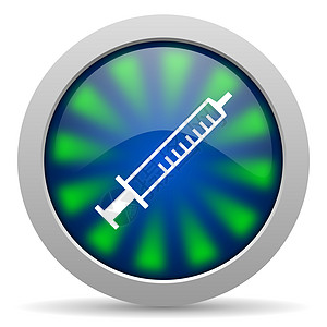 注射针筒图标注射器网络卫生药品健康圆圈钥匙治疗蓝色疫苗图片
