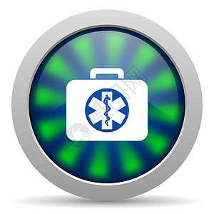 救助包图标救援援助圆圈商业医院救护车疾病蓝色钥匙药品图片