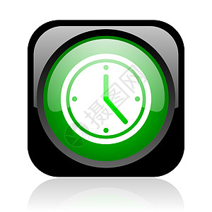 黑白和绿色平方网络灰色图标横幅菜单网站倒数历史钥匙小时按钮手表商业图片