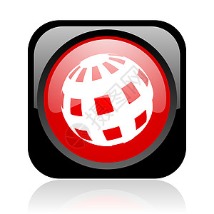 土黑红方网站光亮图标全世界服务按钮旅行横幅电讯地球商业公司技术图片