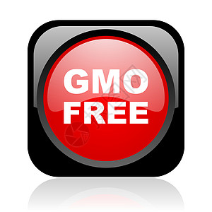 gmo 自由的黑和红方网络光亮图标图片