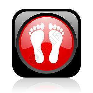 黑色和红色平方网络灰色图标手指脚步姿势网站脚趾打印修脚身体横幅赤脚图片