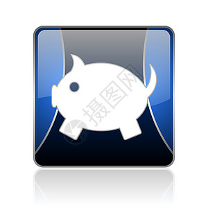 pig 银行蓝方网络光亮的图标小猪经济存钱罐钥匙投资货币现金网站银行业商业图片