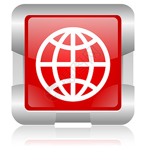 土红色平方网络闪光图标网站全球化技术钥匙旅行正方形全球行星全世界互联网图片