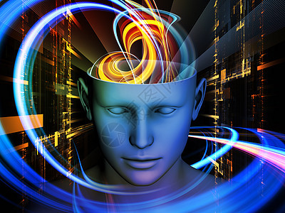 加快思想的加速科学创造力运动轨迹男人智人蓝色眼睛构思记忆图片