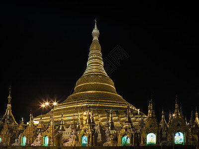 缅甸仰光的Shwedagon塔缅甸佛塔寺庙世界假期遗产文化宝塔旅行钻石金子图片