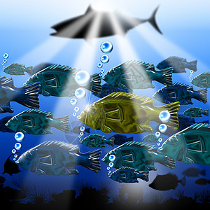 海流鱼丝状鱼类背景图片