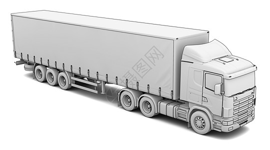 Slaych 白色卡车阴影商业车辆交通拖拉机运输草图工程倾斜牵引车图片