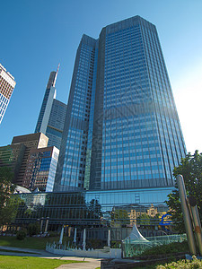 法兰克福的欧洲央行联盟货币银行地标纪念碑摩天大楼图片