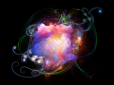 设计灯光星云螺旋黑色旋转星星元素漩涡作品宇宙图片