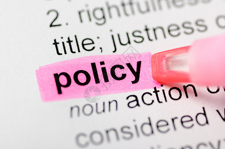 政策单词粉色标记图片