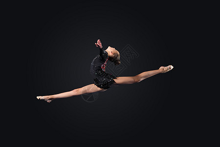 身穿体操服装的年轻女子杂技艺术活动平衡跳跃姿势游戏插图俱乐部女孩图片