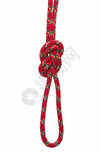 绳结结电缆领带海洋绞刑架概念高山白色绑扎细绳带子图片