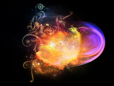 色彩多彩的设计星云魔法漩涡童话艺术元素螺旋幻觉辉光创造力想像力图片