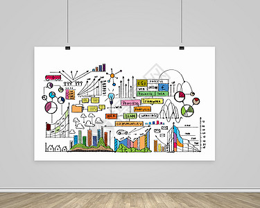 带计划的白色横幅绘画广告营销首脑会议作坊创造力房间建筑学战略图片