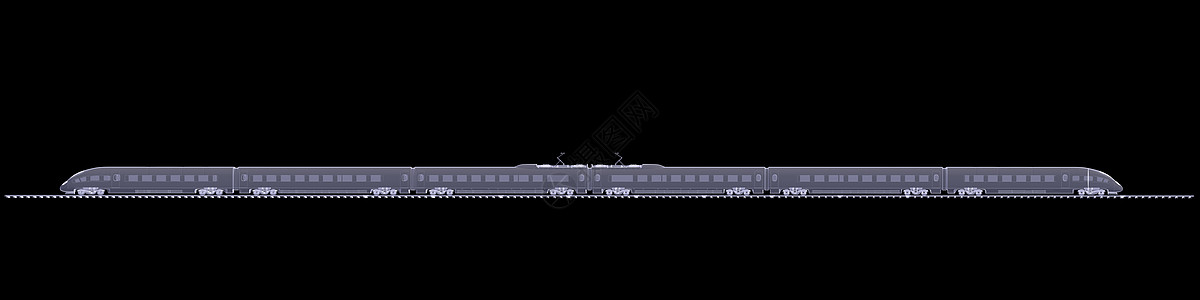 新的高速火车黑色磁悬浮路线车辆x射线高科技空气铁路运输玻璃图片