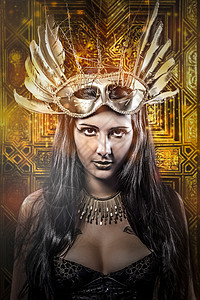 尊贵的女王 年轻的金面罩女神古代女神图片