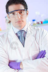 螺旋护理专业人士的肖像专家化学诊所科学家外套研究员工作男人大学药剂师图片