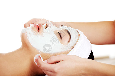 疗养院的美容治疗卫生肤色温泉护理面具中心保健美容师皮肤女士图片