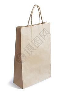 白背景孤立的棕色纸袋环境市场回收产品店铺商业纸板礼物盒子销售图片