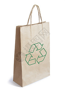 白背景孤立的棕色纸袋营销店铺产品包装零售销售回收商品礼物环境图片