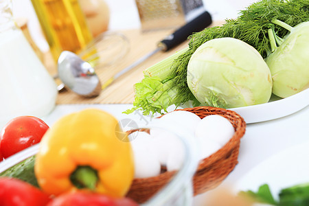 新鲜健康食品木板卡片草本植物辣椒厨房叶子蔬菜食谱美食框架图片