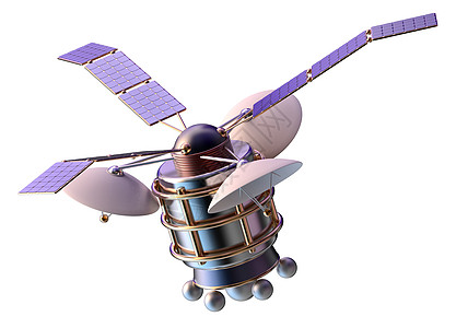 3D地球人造卫星模型3D雷达望远镜技术蓝色轨道定位车站气氛环绕天线图片