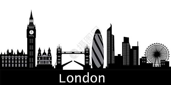伦敦鸟瞰伦敦天际纪念碑旅行地标教会吸引力王国车轮建筑插图办公室背景