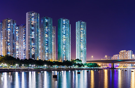 夜里香港市风景天空房子住宅植物公寓土地绿色办公室天线民众图片