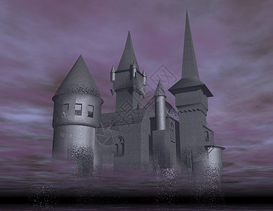 城堡中年建筑学幻术建筑魔法空气渲染童话神话天空高清图片
