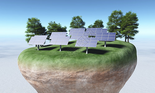 地表顶面的太阳能电池板图片