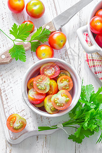 番茄团体沙拉西红柿食物叶子厨房圆圈营养植物水果图片