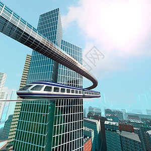 未来城市的空中视图技术天线办公室小说蓝色运输科幻速度街道商业图片