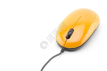 白上孤立的橙色鼠标滚动工作互联网金属按钮老鼠塑料车轮键盘乐器图片