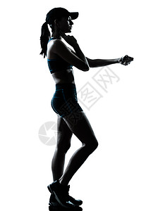 女运动员短跑训练赛跑者检查心率有氧运动把脉慢跑者血压心脏病图片